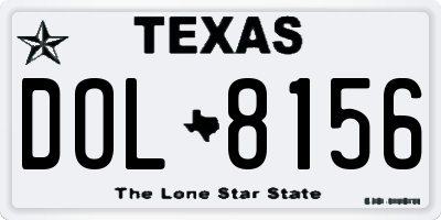 TX license plate DOL8156