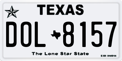 TX license plate DOL8157