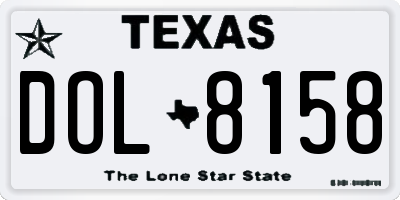TX license plate DOL8158