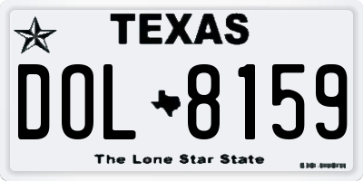 TX license plate DOL8159