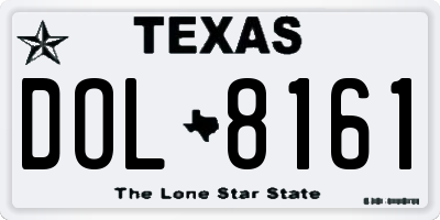 TX license plate DOL8161
