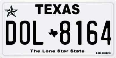 TX license plate DOL8164