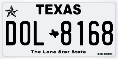 TX license plate DOL8168