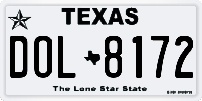 TX license plate DOL8172