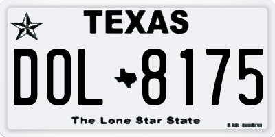 TX license plate DOL8175