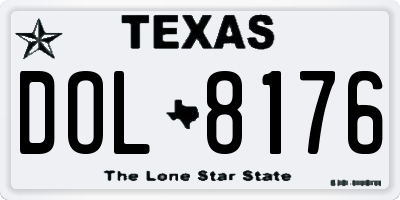 TX license plate DOL8176