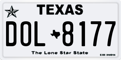 TX license plate DOL8177