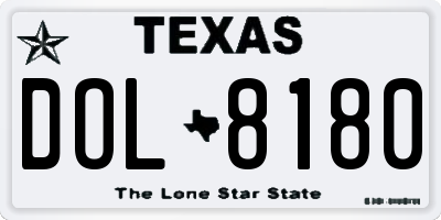TX license plate DOL8180
