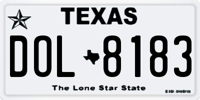 TX license plate DOL8183