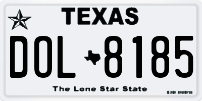 TX license plate DOL8185