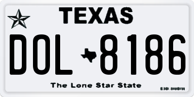 TX license plate DOL8186