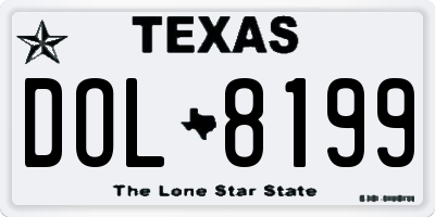 TX license plate DOL8199