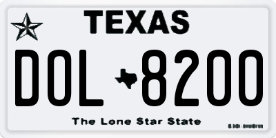 TX license plate DOL8200