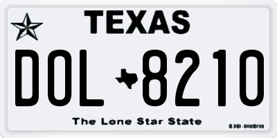 TX license plate DOL8210