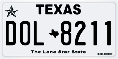 TX license plate DOL8211