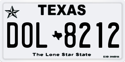 TX license plate DOL8212