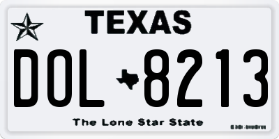 TX license plate DOL8213