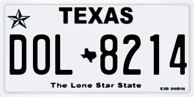 TX license plate DOL8214