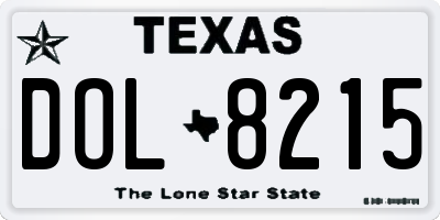 TX license plate DOL8215