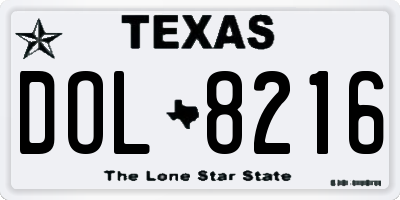 TX license plate DOL8216