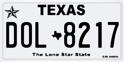TX license plate DOL8217