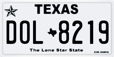 TX license plate DOL8219