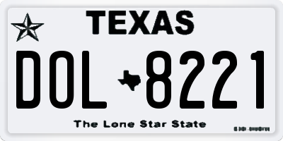 TX license plate DOL8221