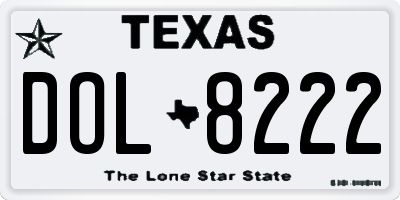 TX license plate DOL8222