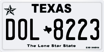 TX license plate DOL8223