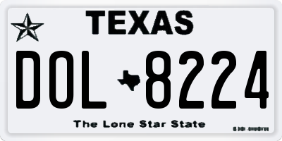 TX license plate DOL8224