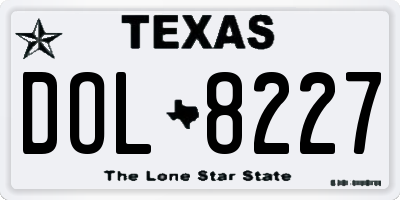 TX license plate DOL8227