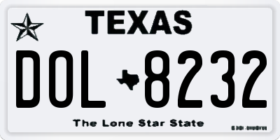 TX license plate DOL8232