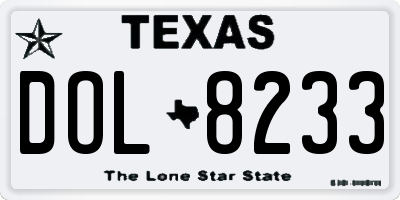 TX license plate DOL8233