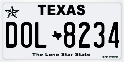 TX license plate DOL8234