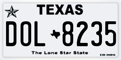 TX license plate DOL8235
