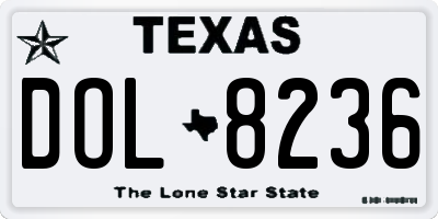 TX license plate DOL8236