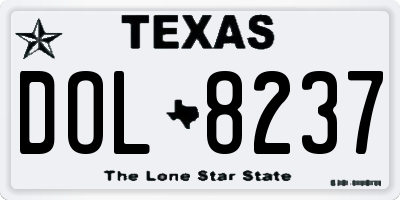 TX license plate DOL8237