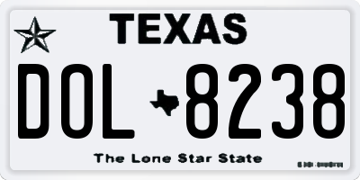 TX license plate DOL8238