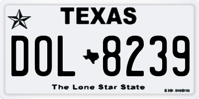 TX license plate DOL8239