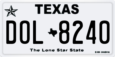 TX license plate DOL8240