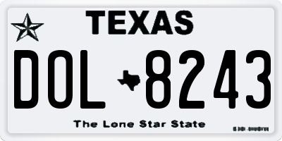 TX license plate DOL8243