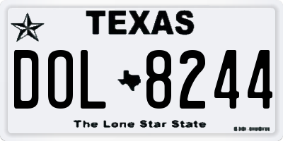 TX license plate DOL8244