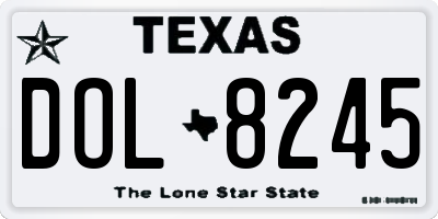 TX license plate DOL8245