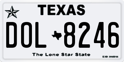 TX license plate DOL8246