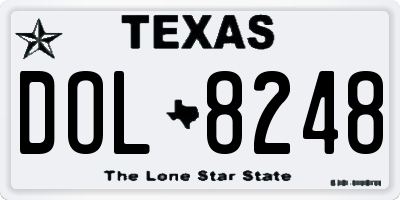 TX license plate DOL8248