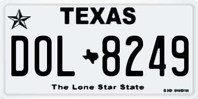 TX license plate DOL8249