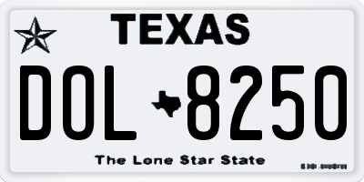 TX license plate DOL8250