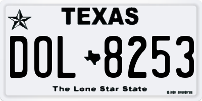 TX license plate DOL8253