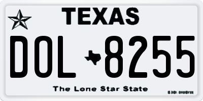 TX license plate DOL8255