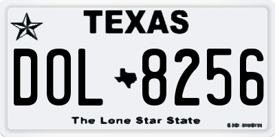 TX license plate DOL8256